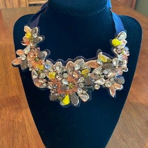 Pink and yellow statement necklace